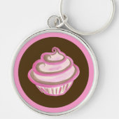 Pink Swirl Cupcake Schlüsselanhänger (Vorne)