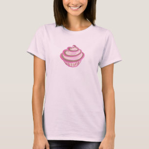 Pink Swirl Cupcake T - Shirt