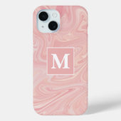 Pink Swirl Custom Monogram Case-Mate iPhone Hülle (Rückseite)