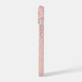 Pink Swirl Custom Monogram iPhone 15 Hülle (Linke Seite)