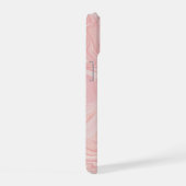 Pink Swirl Custom Monogram iPhone 15 Hülle (Rechte Seite)