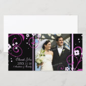 Pink Swirl Danke für die Hochzeit von Foto Cards (Vorne/Hinten)