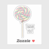 Pink Swirl Lollipop Contour Sticker (Blatt)