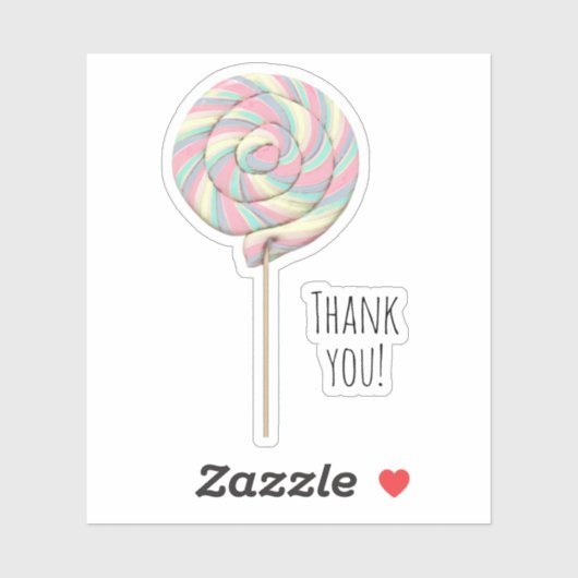 Pink Swirl Lollipop Contour Sticker (Blatt)