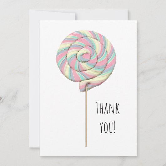 Pink Swirl Lollipop Flachgraukarte Karte (Vorderseite)