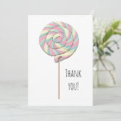 Pink Swirl Lollipop Flachgraukarte Karte (Stehend Vorderseite)