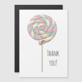 Pink Swirl Lollipop Magnet Card (Vorne/Hinten)