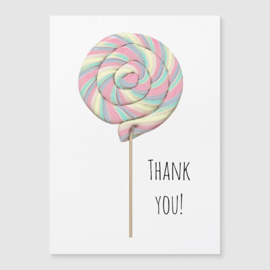 Pink Swirl Lollipop Magnet Card (Vorderseite)