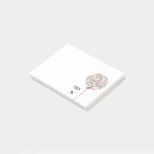 Pink Swirl Lollipop Post-it-Notizen Post-it Klebezettel (angewinkelt)