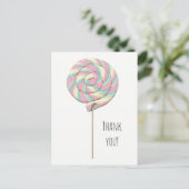 Pink Swirl Lollipop Postkarte (Stehend Vorderseite)