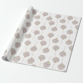 Pink Swirl Lollipop Wrapping Paper Geschenkpapier