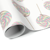 Pink Swirl Lollipop Wrapping Paper Geschenkpapier (Rolleneckpunkt)