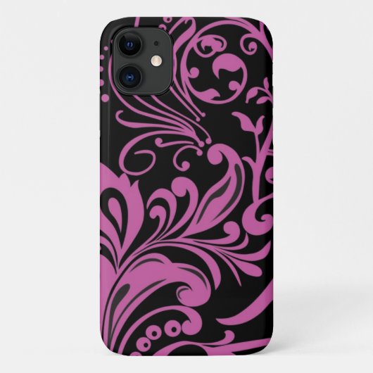 Pink Swirling Damask Pattern auf Black Case Mate i (Rückseite)