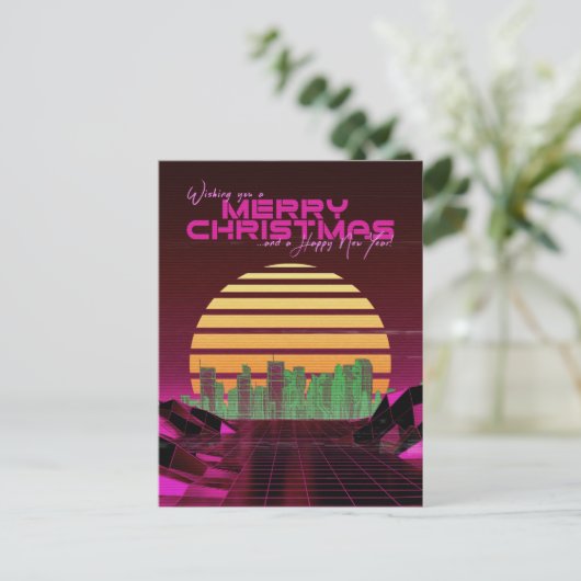 Pink Synthwave Weihnachten (Stehend Vorderseite)