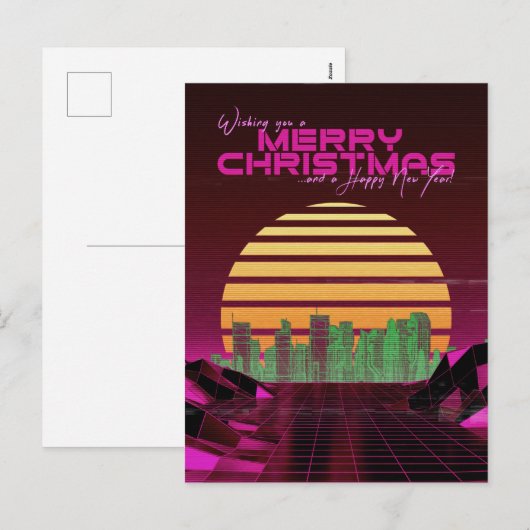 Pink Synthwave Weihnachten (Vorne/Hinten)
