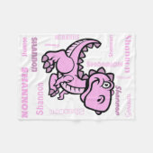 Pink T Rex Dinosaur Fleece Blanket (Vorderseite (Horizontal))