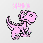 Pink T Rex Dinosaurier Fensteraufkleber (Blatt)