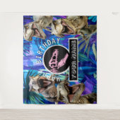 Pink T rexx Dschungelhintergrund Wandteppich (Vorderseite)