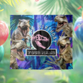 Pink T rexx Dschungelhintergrund Wandteppich