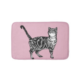 Pink Tabby Katze Pastel Girls Katzen Katzen Katzen Badematte