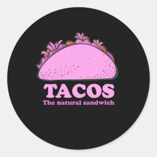 PINK TACOS RUNDER AUFKLEBER