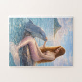 Pink Tail Mermaid & Dolphin Puzzle (Horizontal)