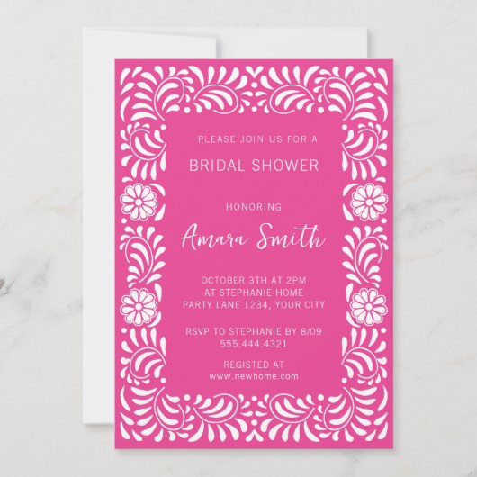 PINK TALAVERA BRAUTPARTY EINLADUNG (Vorderseite)