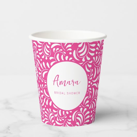 PINK TALAVERA BRAUTPARTY PAPPBECHER (Vorderseite)