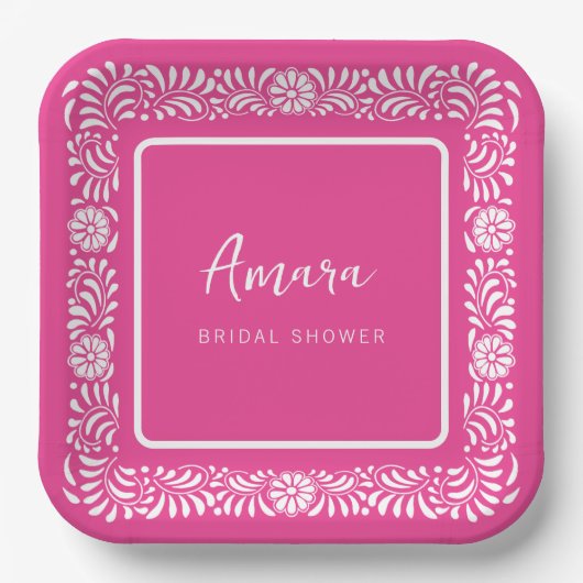 PINK TALAVERA BRAUTPARTY PAPPTELLER (Vorderseite)