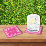 PINK TALAVERA BRAUTPARTY RECHTECKIGER PAPPUNTERSETZER<br><div class="desc">Schöne rosa mexikanische Talavera-Blume</div>