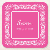 PINK TALAVERA BRAUTPARTY RECHTECKIGER PAPPUNTERSETZER (Vorderseite)