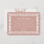 Pink Talavera Tile Books Baby Einladung Beilage (Vorne/Hinten)