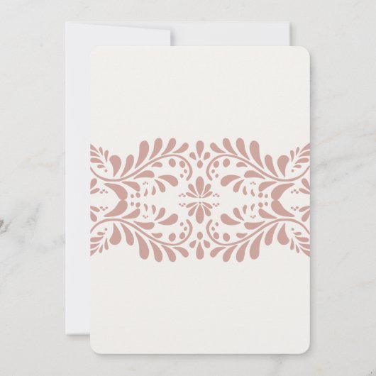 Pink Talavera Tile Spanische Fiesta Babydusche Einladung (Rückseite)