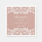 Pink Talavera Tile Spanische Fiesta Babydusche Serviette (Vorderseite)