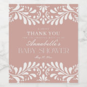 Pink Talavera Tile Spanische Fiesta Babydusche Weinetikett (Einzelnes Label)