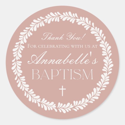 Pink Talavera Tile Spanische Fiesta Taufe Gefallen Runder Aufkleber (Vorderseite)