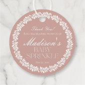 Pink Talavera Tile Spanish Fiesta Baby Sprinkle Geschenkanhänger (Rückseite)