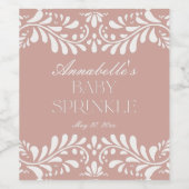 Pink Talavera Tile Spanish Fiesta Baby Sprinkle Weinetikett (Einzelnes Label)