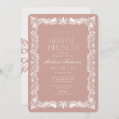 Pink Talavera Tile Spanish Fiesta Bridal Brunch Einladung (Vorne/Hinten)