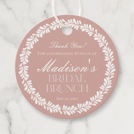 Pink Talavera Tile Spanish Fiesta Bridal Brunch Geschenkanhänger (Vorderseite)