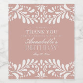 Pink Talavera Tile Spanish Fiesta Geburtstag Weinetikett (Einzelnes Label)