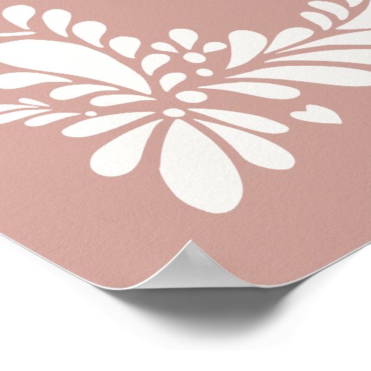 Pink Talavera Tile Spanish Fiesta Taufe Willkommen Poster (Ecke)