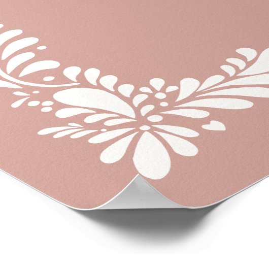 Pink Talavera Tile Spanish Fiesta Wedding Willkomm Poster (Ecke)