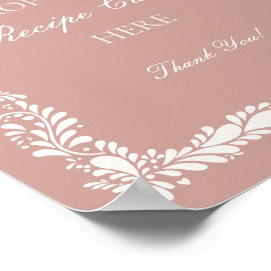 Pink Talavera Tile Spanish Gemeinsames Rezept Brid Poster (Ecke)