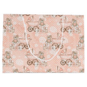 PINK & TAN BABY GIRL PRAM BLOCKS GROßE GESCHENKTÜTE (Rückseite)