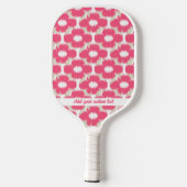 Pink Tan Floral Ikat Muster Benutzerdefinierter Te Pickleball Schläger (Rückseite)