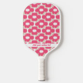 Pink Tan Floral Ikat Muster Benutzerdefinierter Te Pickleball Schläger (Vorderseite)