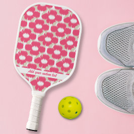 Pink Tan Floral Ikat Muster Benutzerdefinierter Te Pickleball Schläger