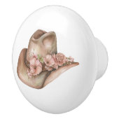 Pink Tan Floral Western Cowgirl Hat Keramikknauf (Rechts)