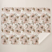 Pink Tan Floral Western Floral Sherpadecke (Vorderseite (Horizontal))